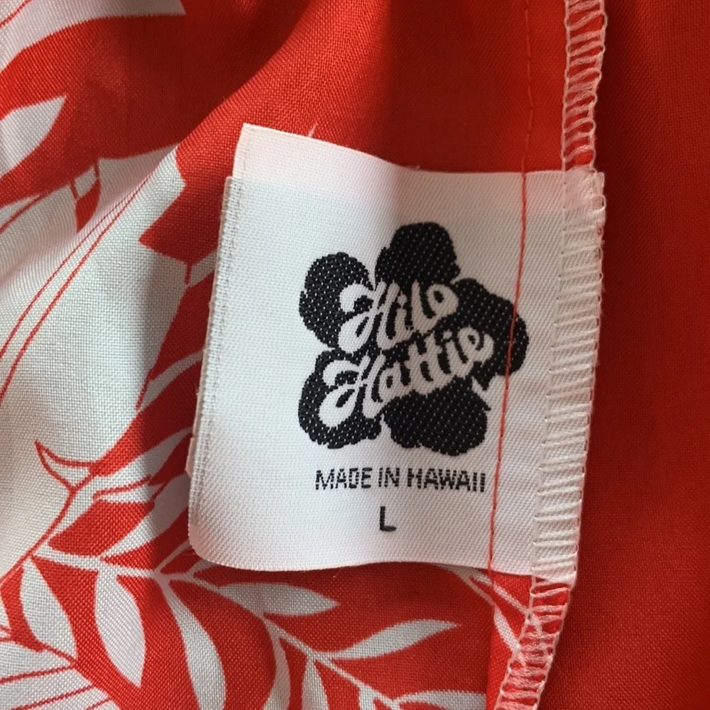 Vintage Hilo Hattie Muumuu Hawaiian Butterfly Sleeve Floral Midi Dress Size L - Picture 5 of 7